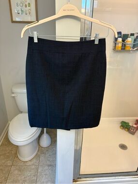 Banana Republic Womens Navy Blue Wool Blend Pencil Skirt Petite 6P Career Office